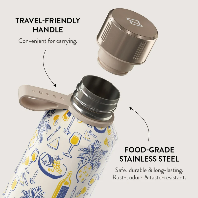 Burga Water Bottle Couvert 500ml Burga Water Bottle. Keep Your Drinks At The Perfect Temperature And Your Style Impeccable, Whether At The Gym, Office, Or Outdoors (Couvert) (500 Ml)  | Best Price UAE